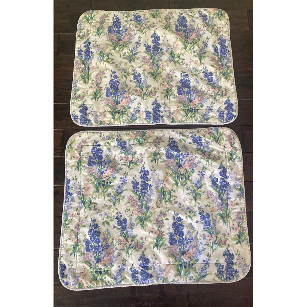 2 Vintage Laura Ashley Abbeville Stocks Standard Pillow Shams Padded Top